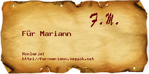 Für Mariann névjegykártya