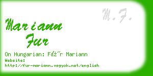 mariann fur business card
