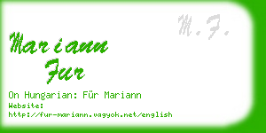 mariann fur business card